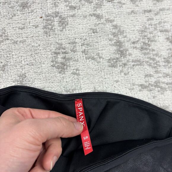 SPANX Legging Women’s Black Skinny Faux Leather Stretch Pull On Size Small - Picture 3 of 4